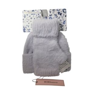 Nwt BCBGeneration Womens Soft Beanie Toque & Fingerless Glove Set Lavender